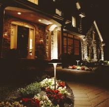 Thrasher Electric, LLC exterior flood and motion lights on house walkway
